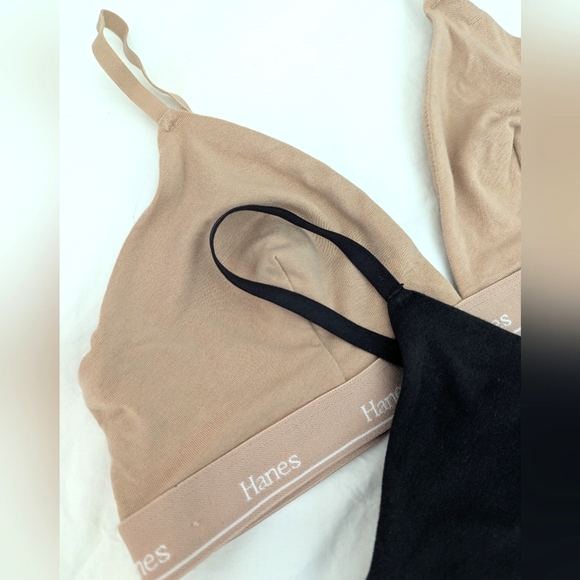 Hanes Cotton Triangle Bralettes Size XL New Without Tags - Picture 3 of 6